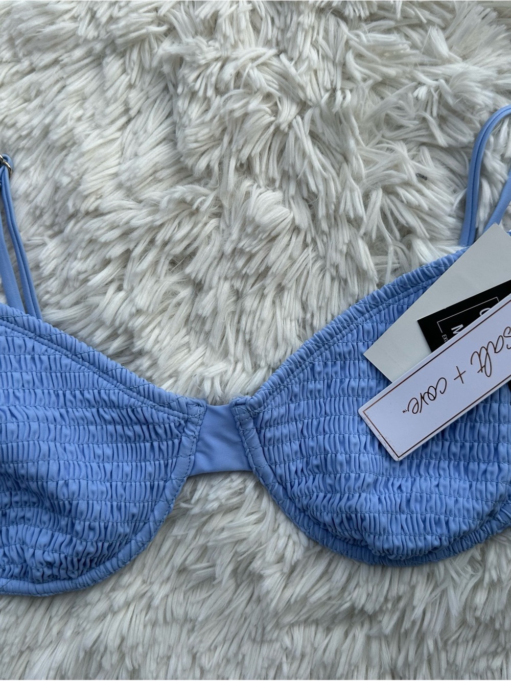 Salt + Cove Smocked One-Piece Top in Periwinkle Blue